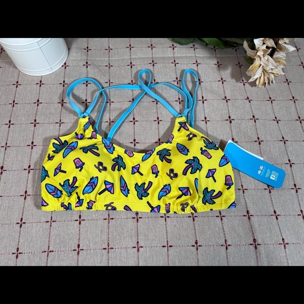 Undercurrent Juniors Neon Beach Design Strappy Bikini Size Large New - Picture 8 of 11